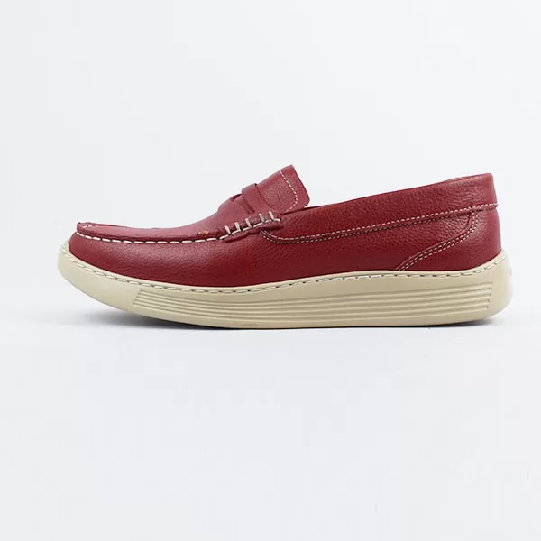 Moccasin pour homme confort R110 Rouge cuir sandale médicale femme confortable Maroc